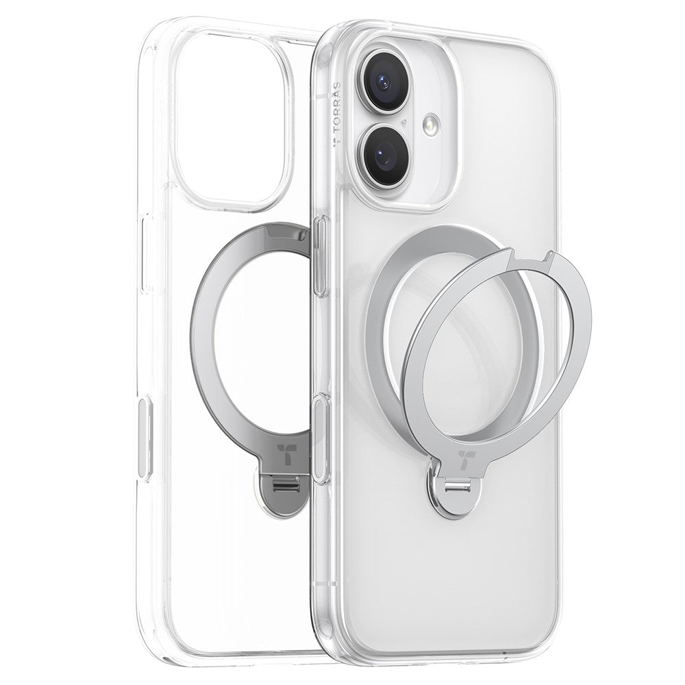TORRAS Ostand Q3 Spin Series For iPhone 17 Case Compatible with MagSafe Rotating Kickstand PC + TPU Phone Cover