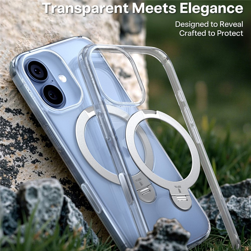 TORRAS Ostand Q3 Spin Series For iPhone 17 Case Compatible with MagSafe Rotating Kickstand PC + TPU Phone Cover