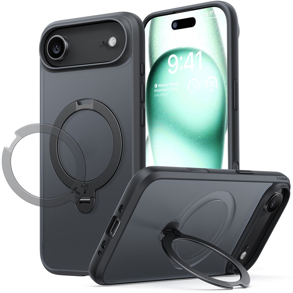 TORRAS Ostand Q3 Spin Series For iPhone Air Case Compatible with MagSafe Rotating Kickstand PC + TPU Phone Cover