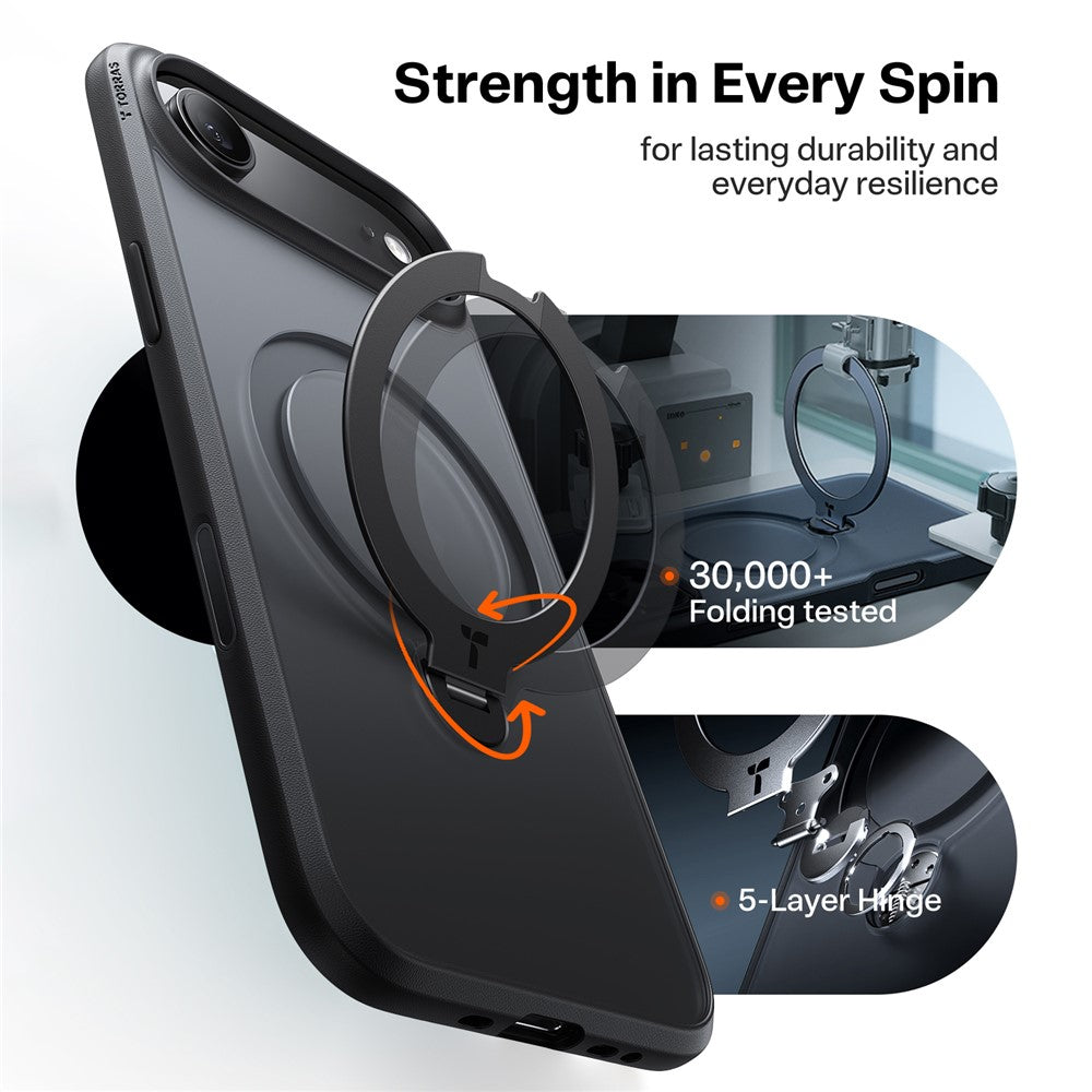TORRAS Ostand Q3 Spin Series For iPhone Air Case Compatible with MagSafe Rotating Kickstand PC + TPU Phone Cover
