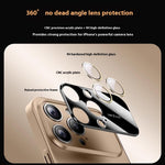 For iPhone 16 Pro Max Magnetic Case Large View Window Matte PC Phone Back Cover with Lens Film - Desert Gold