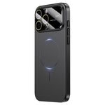 For iPhone 16 Pro Max Magnetic Case Large View Window Matte PC Phone Back Cover with Lens Film - Desert Gold