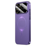 For iPhone 16 Pro Max Magnetic Case Large View Window Matte PC Phone Back Cover with Lens Film - Desert Gold