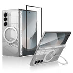 XUNDD til Samsung Galaxy Z Fold6 5G magnetisk cover med støttefod og PC-bagside med hærdet glas