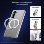 XUNDD til Samsung Galaxy Z Fold6 5G magnetisk cover med støttefod og PC-bagside med hærdet glas