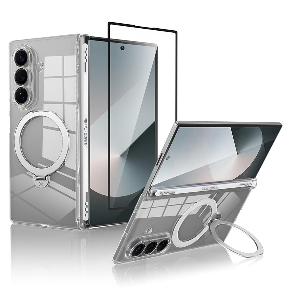 XUNDD For Samsung Galaxy Z Fold7 5G Magnetic Case Kickstand PC Cover with Tempered Glass