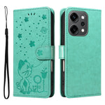 For Oppo Reno14 Pro 5G (China) / Oppo Reno14 Pro 5G (Global) Leather Wallet Case Cat Bee Pattern Phone Cover Stand