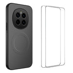 WANLONFENG For Honor Magic7 Pro 5G Magnetic Case  TQ1 Series Carbon Fiber Texture PC TPU Phone Cover with 2Pcs Screen Films