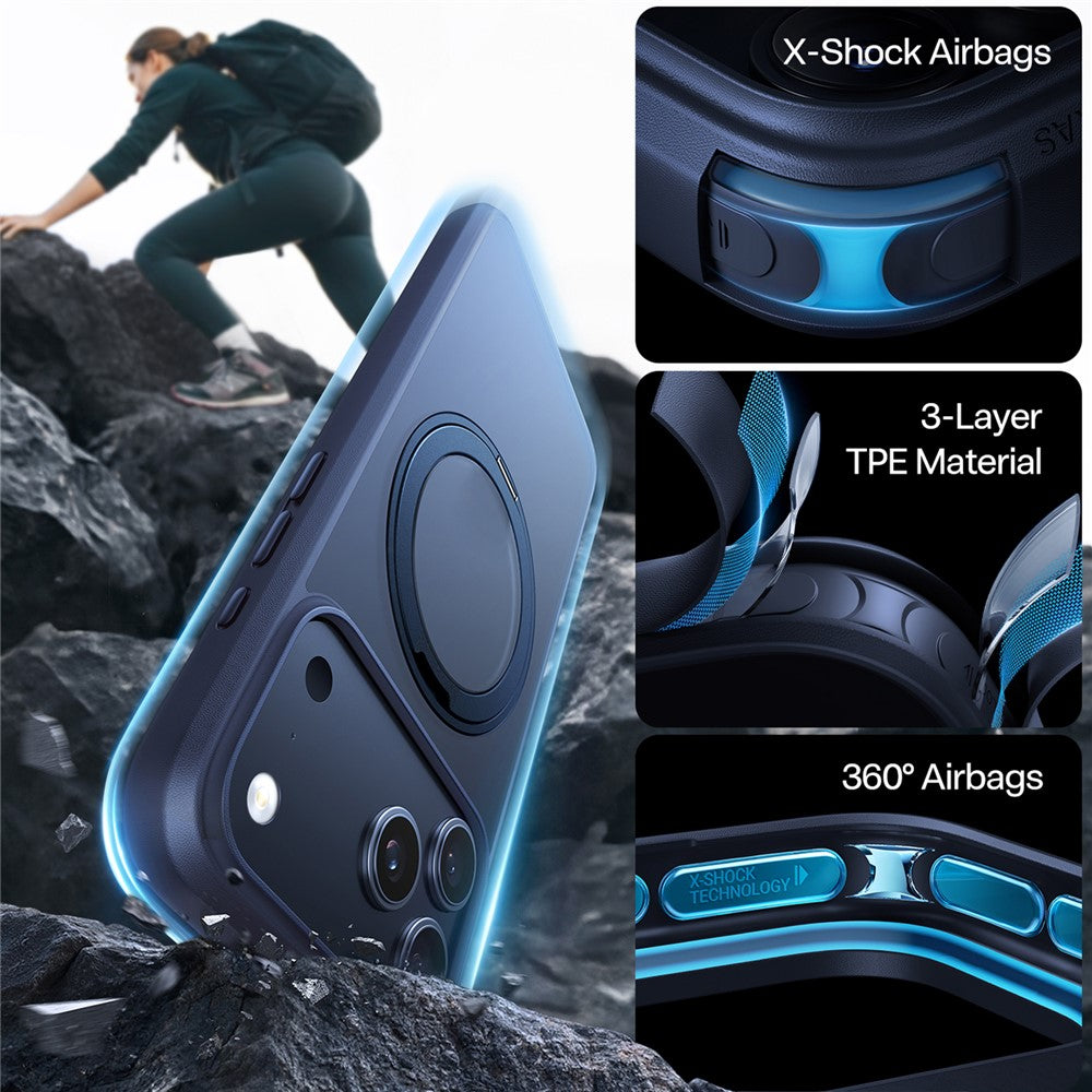 TORRAS Ostand O1 Guardian Series For iPhone 17 Pro Max Magnetic Case Rotating Kickstand TPU + PC Phone Cover