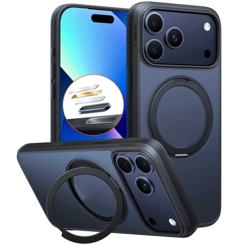 TORRAS Ostand O1 Guardian Series For iPhone 17 Pro Max Magnetic Case Rotating Kickstand TPU + PC Phone Cover