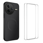 WANLONFENG For Xiaomi Poco F7 Pro 5G / Xiaomi Redmi K80 5G Magnetic Case  TQ1 Series Carbon Fiber Texture PC TPU Phone Cover with 2Pcs Screen Films