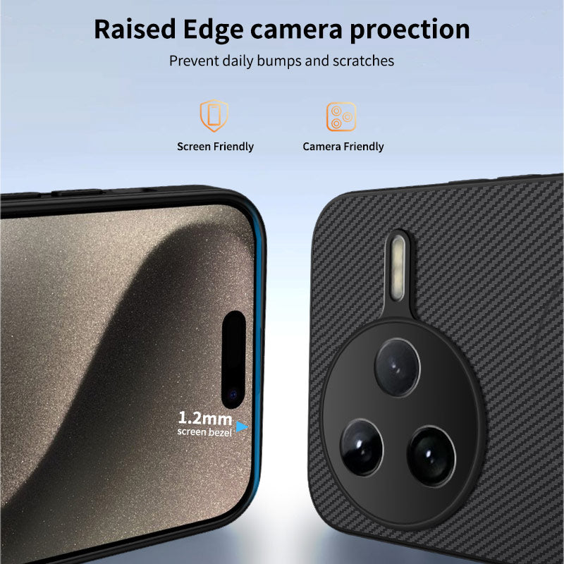 WANLONFENG For Xiaomi Poco F7 Pro 5G / Xiaomi Redmi K80 5G Magnetic Case  TQ1 Series Carbon Fiber Texture PC TPU Phone Cover with 2Pcs Screen Films
