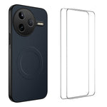 WANLONFENG For Xiaomi Poco F7 Pro 5G / Xiaomi Redmi K80 5G Magnetic Case  TQ1 Series Carbon Fiber Texture PC TPU Phone Cover with 2Pcs Screen Films