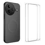 WANLONFENG For Xiaomi Poco F7 Pro 5G / Xiaomi Redmi K80 5G Magnetic Case  TQ1 Series Carbon Fiber Texture PC TPU Phone Cover with 2Pcs Screen Films