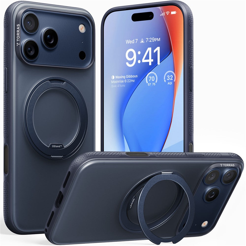 TORRAS Ostand O3 Fitness Series For iPhone 17 Pro Case Compatible with MagSafe TPU PC Kickstand Phone Cover