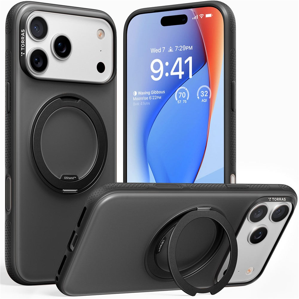 TORRAS Ostand O3 Fitness Series For iPhone 17 Pro Case Compatible with MagSafe TPU PC Kickstand Phone Cover
