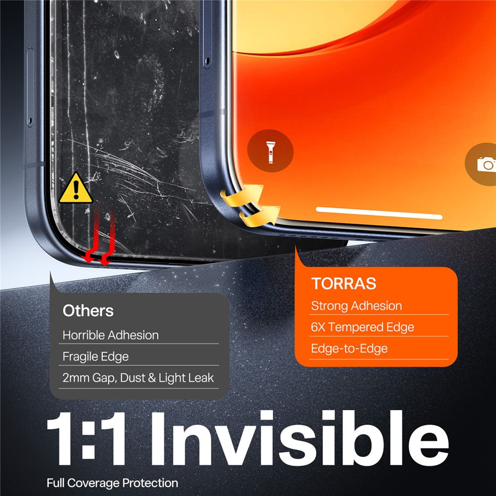 TORRAS Glassgo For iPhone 18 Pro Max / 17 Pro Max 9H Tempered Glass with Automatic Dust Removal & One-Pull Alignment Tool, HD Full-Coverage Screen Protector