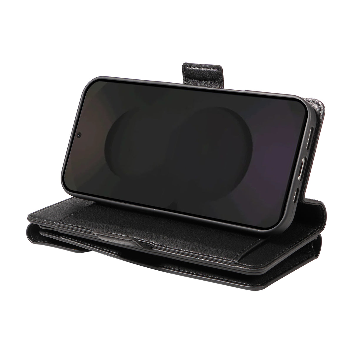 For Samsung Galaxy S25 FE Case with Multi-Card Holder and Strap PU Leather Phone Cover Stand