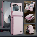 CASEME For Samsung Galaxy Z Flip7 FE 5G Case with RFID Blocking 5 Card Slots C22 Leather Back Cover