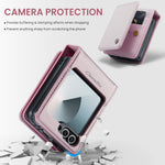 CASEME For Samsung Galaxy Z Flip7 FE 5G Case with RFID Blocking 5 Card Slots C22 Leather Back Cover