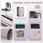 CASEME For Samsung Galaxy Z Flip7 FE 5G Case with RFID Blocking 5 Card Slots C22 Leather Back Cover