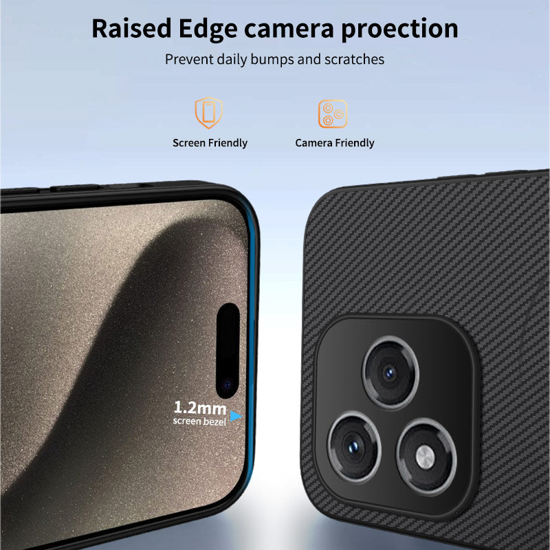 WANLONFENG magnetisk cover til Honor 400 Lite 5G TQ1-serien med kulfiberstruktur, PC- og TPU-mobilcover samt 2 skærmfilm