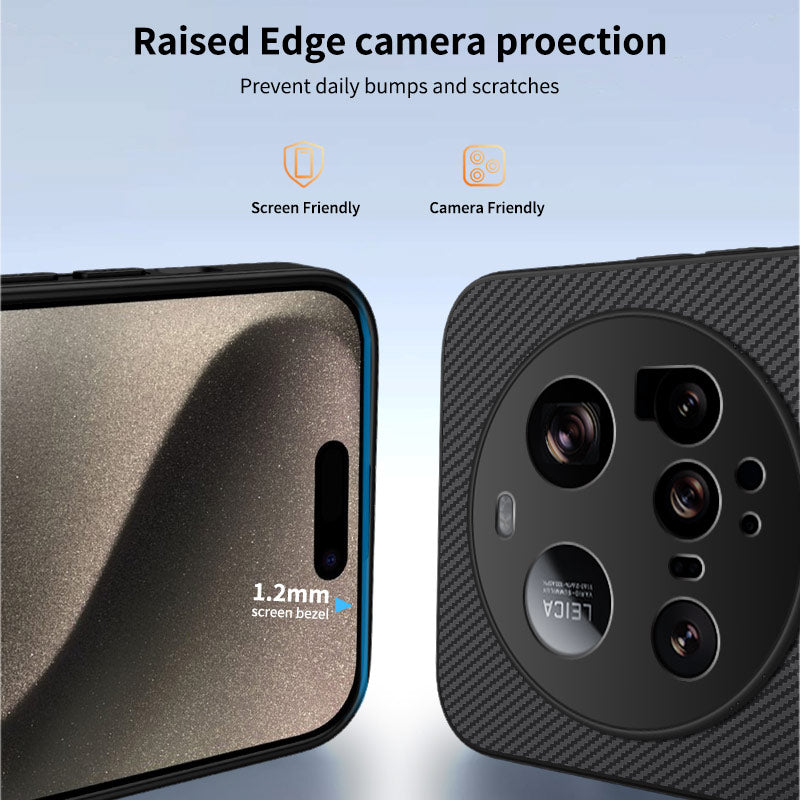WANLONFENG för Xiaomi 15 ultramagnetiskt skal TQ1-serien kolfiberstruktur PC TPU-mobilskal med 2 st skärmfilmer