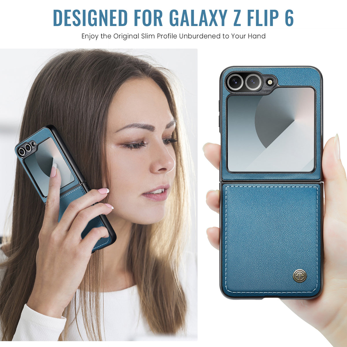 CASEME Til Samsung Galaxy Z Flip7 FE 5G Cover 023-serien RFID-blokerende glansfuldt standertelefoncover