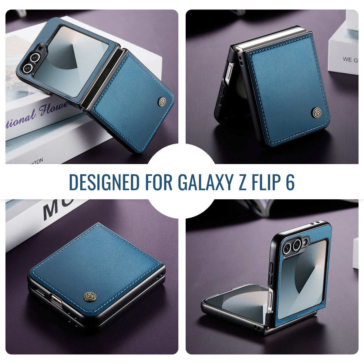 CASEME Til Samsung Galaxy Z Flip7 FE 5G Cover 023-serien RFID-blokerende glansfuldt standertelefoncover