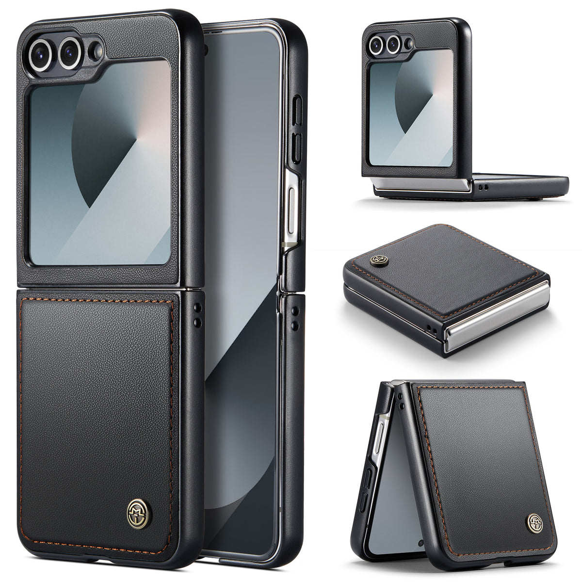 CASEME Til Samsung Galaxy Z Flip7 FE 5G Cover 023-serien RFID-blokerende glansfuldt standertelefoncover