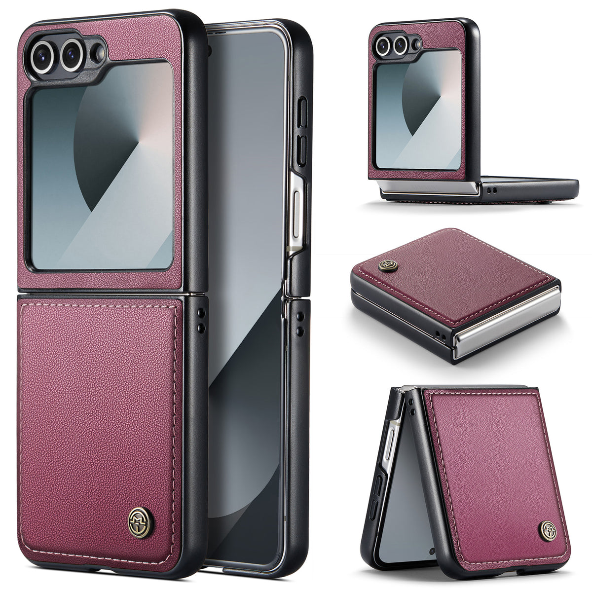 CASEME Til Samsung Galaxy Z Flip7 FE 5G Cover 023-serien RFID-blokerende glansfuldt standertelefoncover