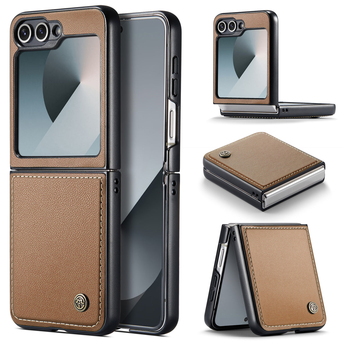 CASEME Til Samsung Galaxy Z Flip7 FE 5G Cover 023-serien RFID-blokerende glansfuldt standertelefoncover