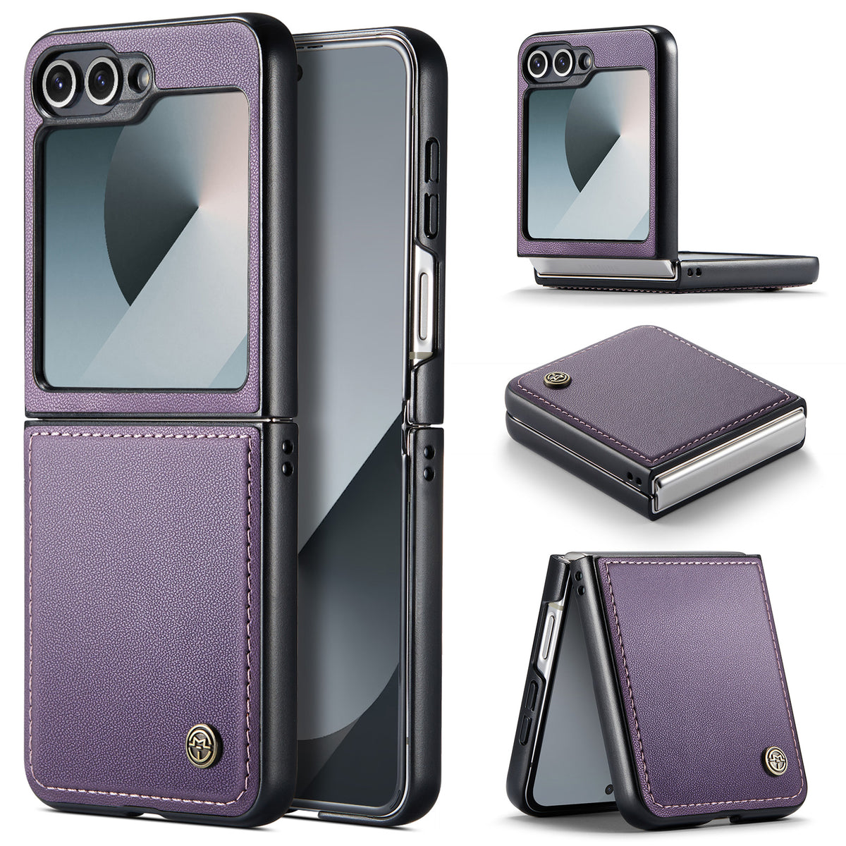 CASEME Til Samsung Galaxy Z Flip7 FE 5G Cover 023-serien RFID-blokerende glansfuldt standertelefoncover