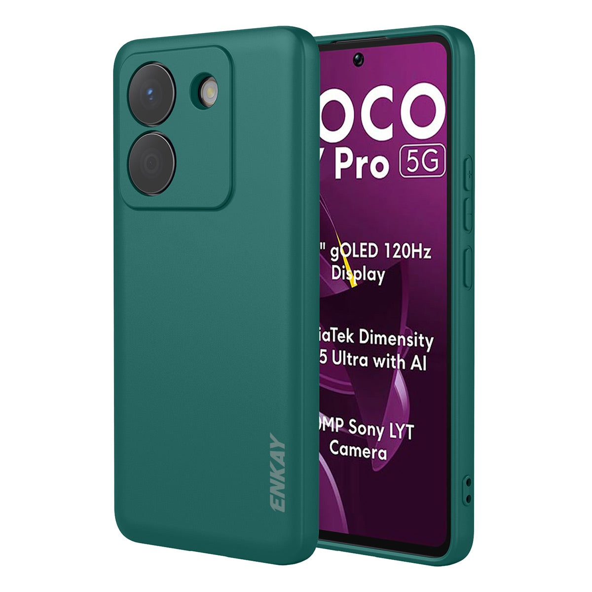 ENKAY HAT PRINCE For Xiaomi Poco M7 Pro 5G Silicone Case   Straight Edge Cell Phone Back Cover