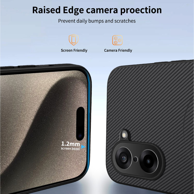 WANLONFENG För OnePlus Ace 5 Racing 5G / OnePlus Nord CE5 5G Magnetiskt Skal TQ1-serien Kolfiberstruktur PC TPU mobilskal med 2 st. skärmfilmer