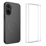 WANLONFENG För OnePlus Ace 5 Racing 5G / OnePlus Nord CE5 5G Magnetiskt Skal TQ1-serien Kolfiberstruktur PC TPU mobilskal med 2 st. skärmfilmer