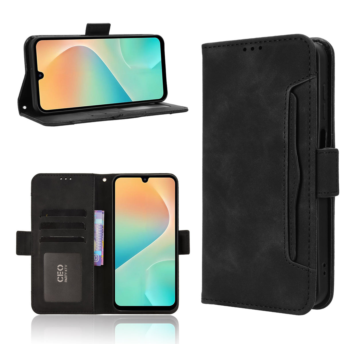 For Samsung Galaxy M36 5G Leather Case Phone Wallet Cover with Multiple Card Slots