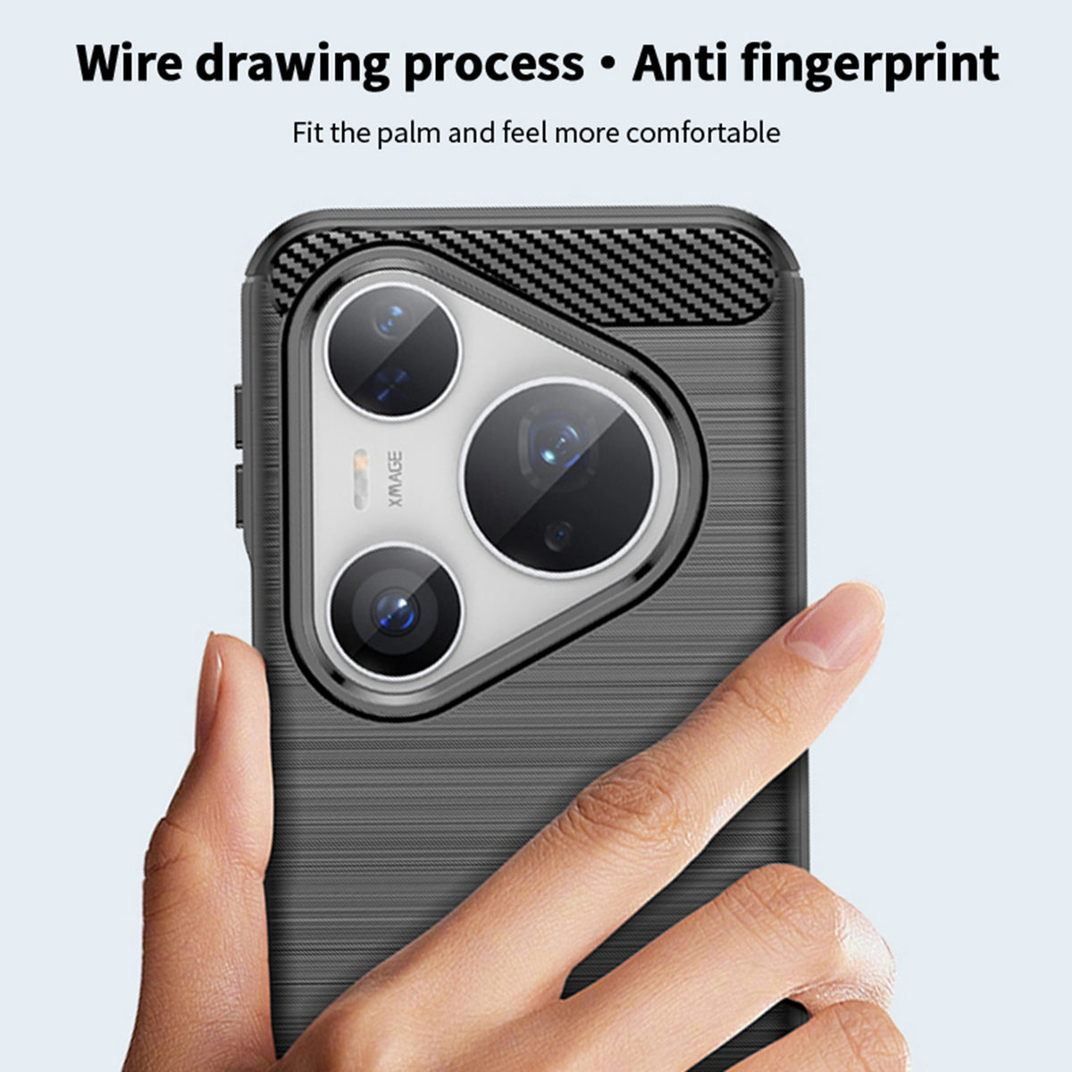 MOFI For Huawei Pura 80 Pro / 80 Pro+ Back Cover  Brushed Texture Carbon Fiber Soft TPU Case
