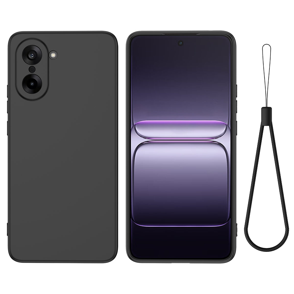 For OnePlus Nord CE5 5G Liquid Silicone Case Phone Back Cover with Hand Strap