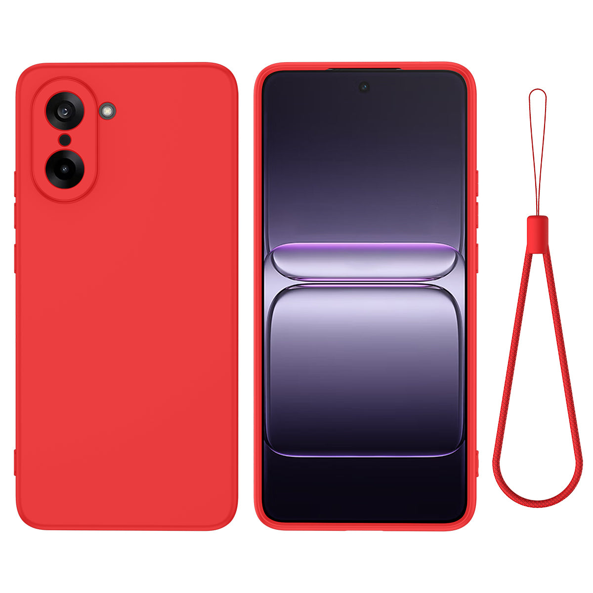 For OnePlus Nord CE5 5G Liquid Silicone Case Phone Back Cover with Hand Strap