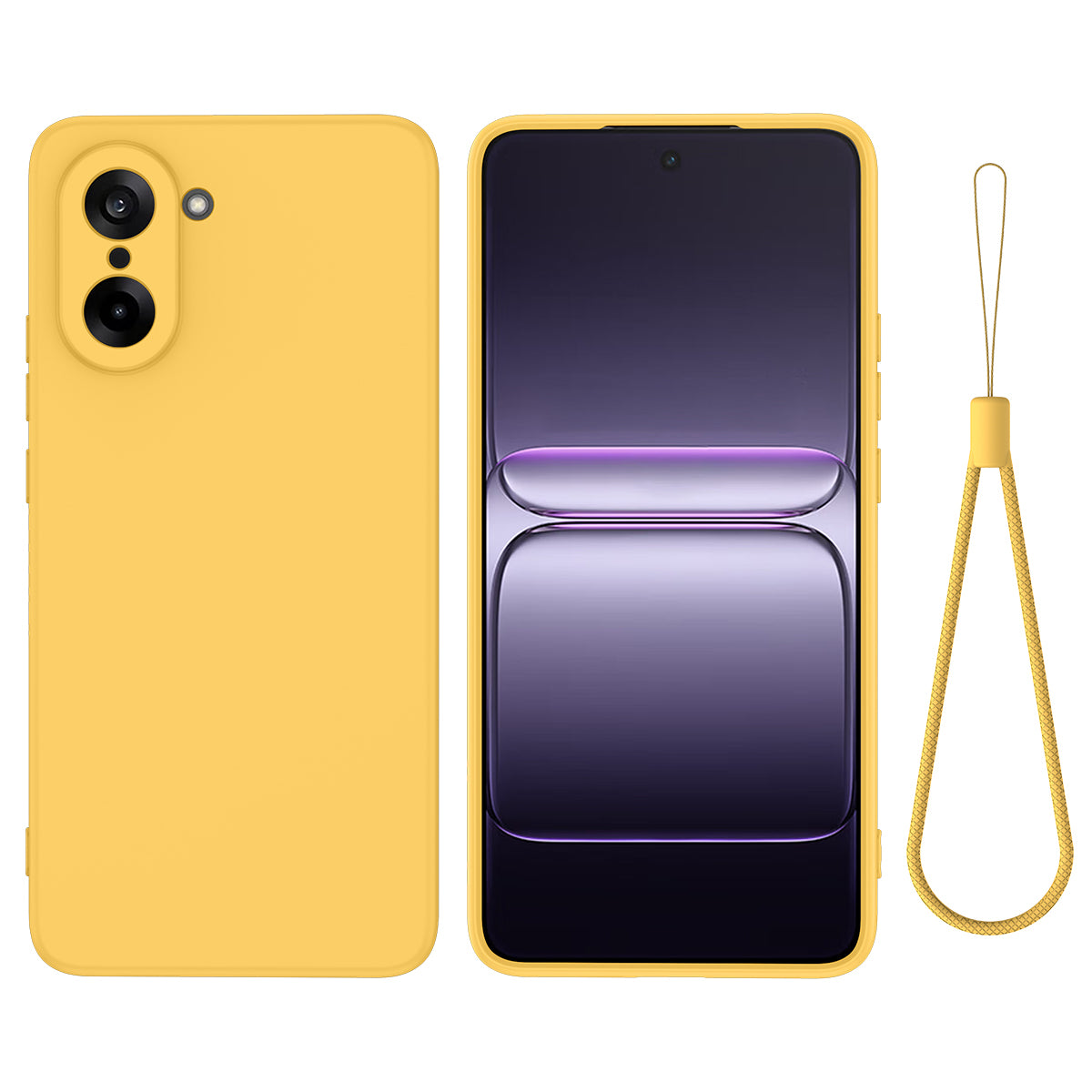 For OnePlus Nord CE5 5G Liquid Silicone Case Phone Back Cover with Hand Strap