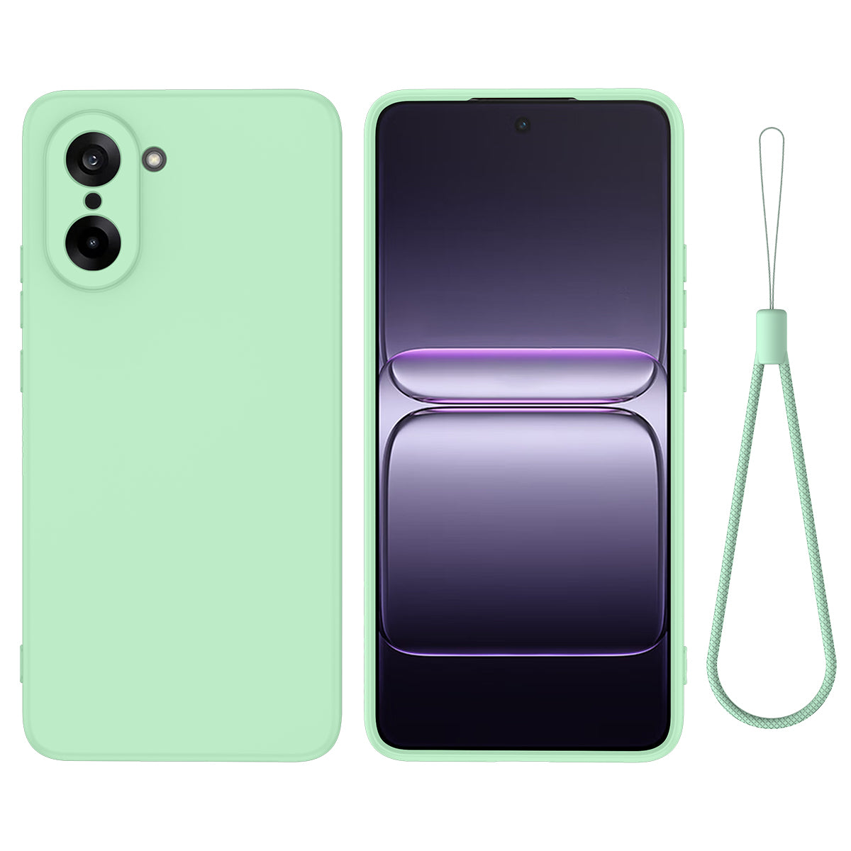 For OnePlus Nord CE5 5G Liquid Silicone Case Phone Back Cover with Hand Strap