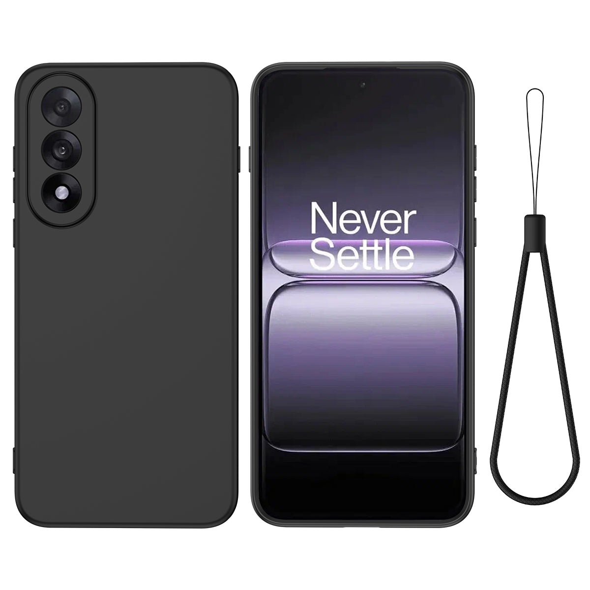 For OnePlus Nord 5 5G Liquid Silicone Case Phone Back Cover with Hand Strap