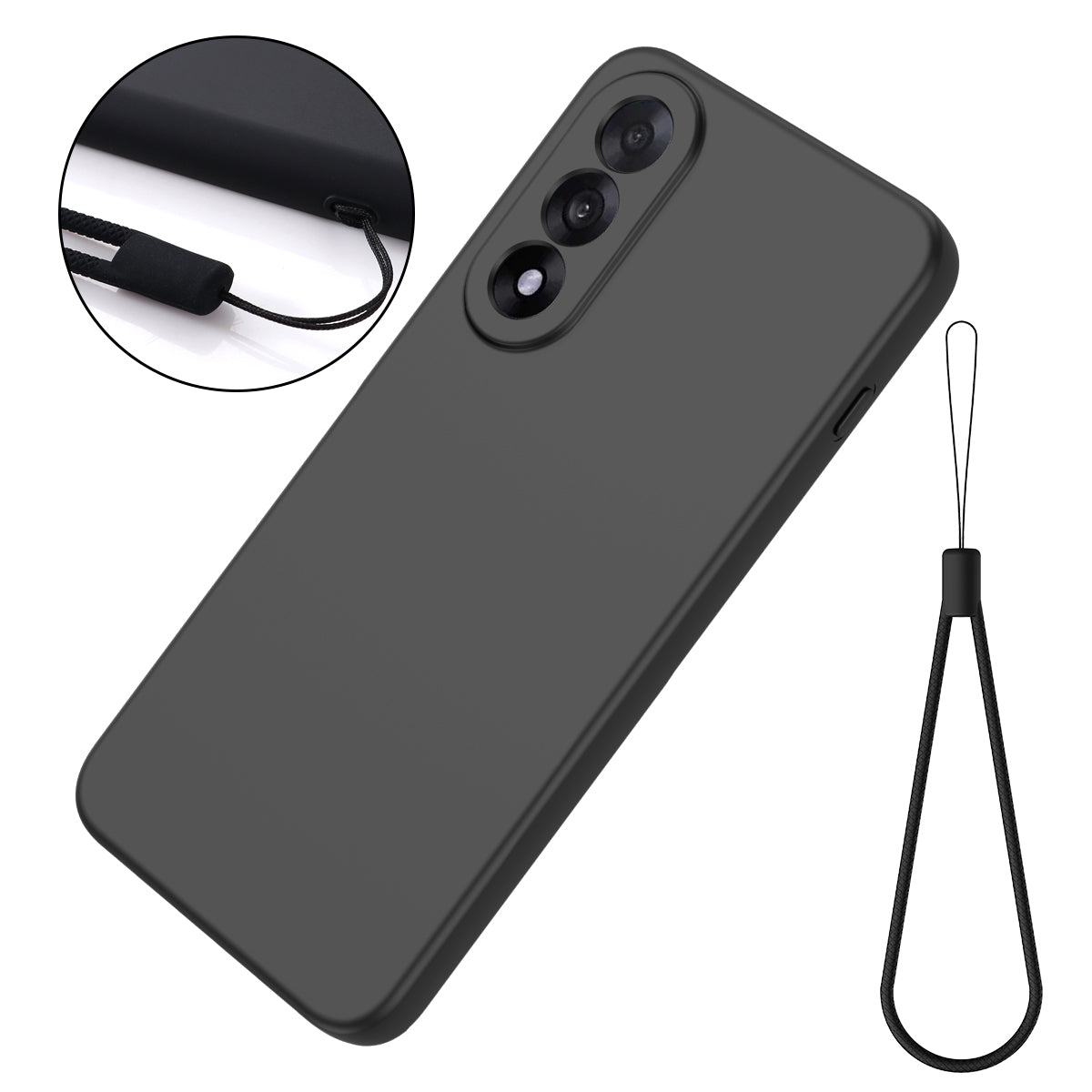 For OnePlus Nord 5 5G Liquid Silicone Case Phone Back Cover with Hand Strap