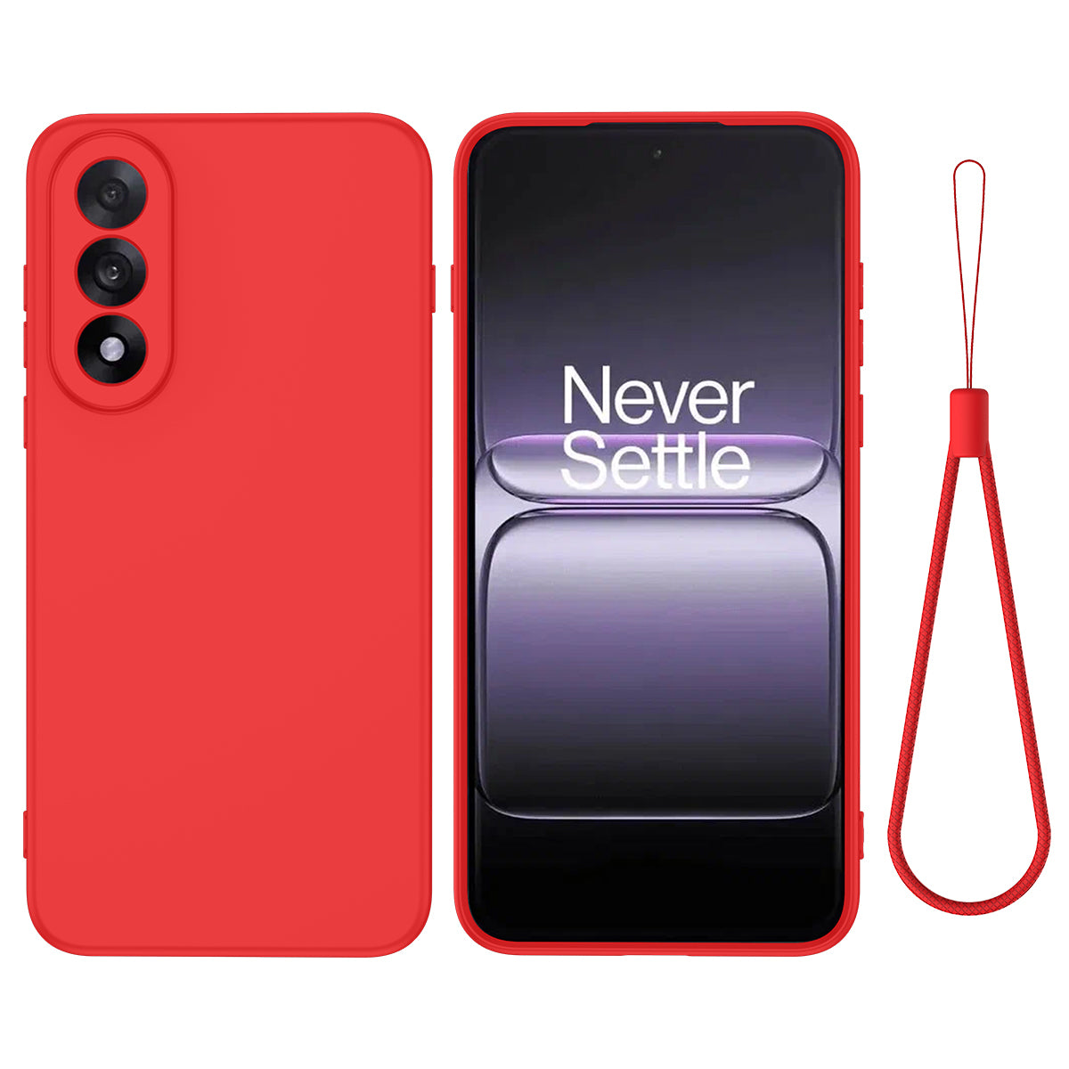 For OnePlus Nord 5 5G Liquid Silicone Case Phone Back Cover with Hand Strap