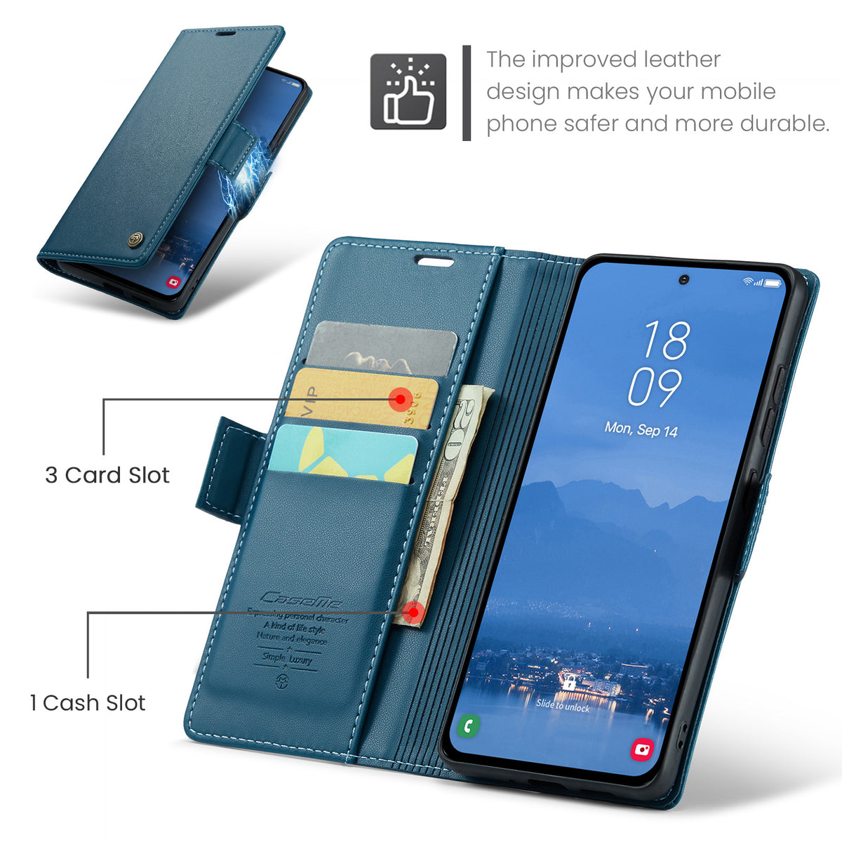 CASEME For Samsung Galaxy S25 FE Case  023 Series RFID Blocking Glossy Stand Phone Cover