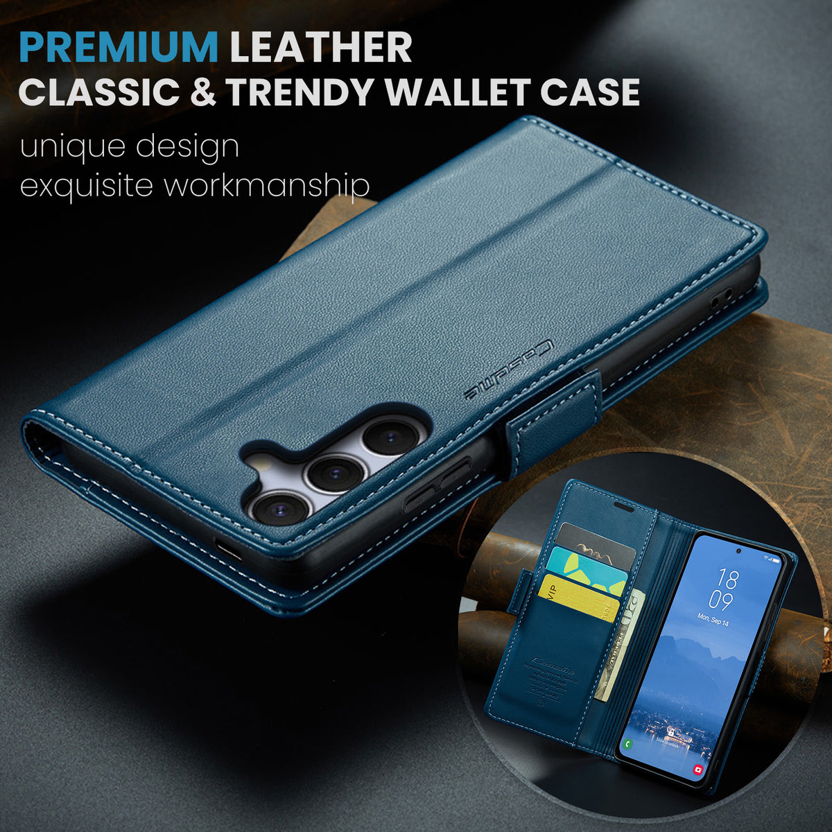 CASEME For Samsung Galaxy S25 FE Case  023 Series RFID Blocking Glossy Stand Phone Cover