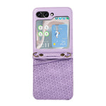 For Samsung Galaxy Z Flip6 5G Case Imprinted Rhombus Leather Phone Cover with Card Slots