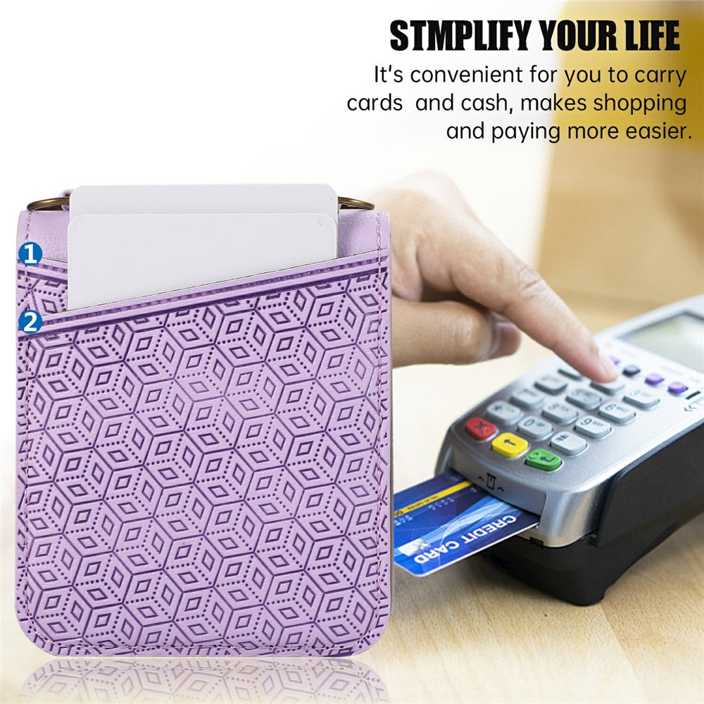 For Samsung Galaxy Z Flip6 5G Case Imprinted Rhombus Leather Phone Cover with Card Slots