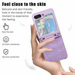 For Samsung Galaxy Z Flip6 5G Case Imprinted Rhombus Leather Phone Cover with Card Slots